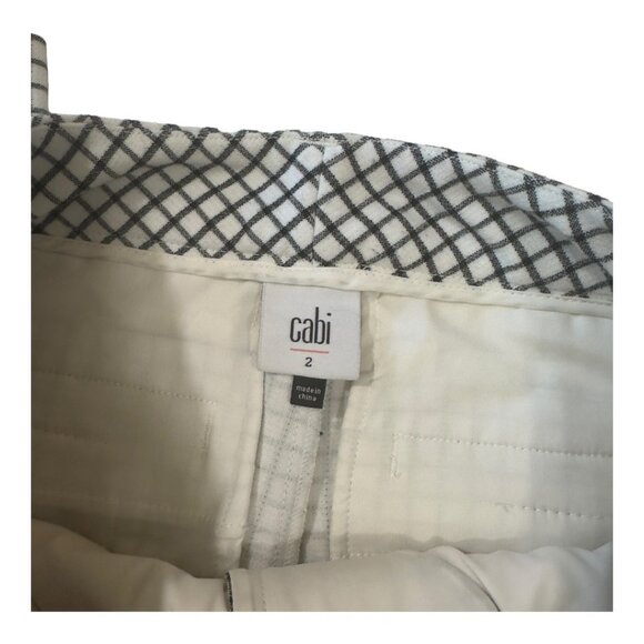 CAbi Women SZ 2 black-White Windowpanel Slim Ankle Trouser Pant -Business Casual - Picture 2 of 10